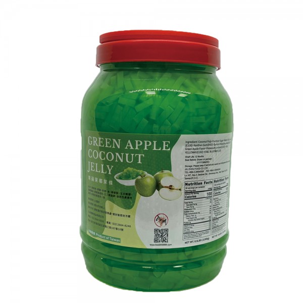 JIU ZHOU FOOD CO LTD｜TAIWAN BUBBLE TEA SUPPLIER｜BUBBLE TEA RAW MATERIALS_Green Apple Coconut Jelly