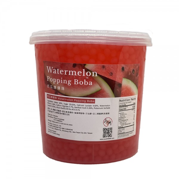 JIU ZHOU FOOD CO LTD｜TAIWAN BUBBLE TEA SUPPLIER｜BUBBLE TEA RAW MATERIALS_Watermelon Popping Boba(Premium)