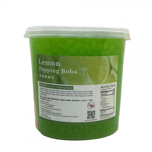 JIU ZHOU FOOD CO LTD｜TAIWAN BUBBLE TEA SUPPLIER｜BUBBLE TEA RAW MATERIALS_Lemon Popping Boba(Premium)