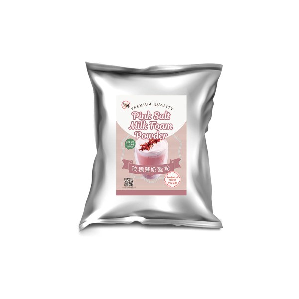 JIU ZHOU FOOD CO LTD｜TAIWAN BUBBLE TEA SUPPLIER｜BUBBLE TEA RAW MATERIALS_Pink Salt Milk Foam Powder